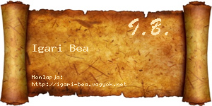 Igari Bea névjegykártya